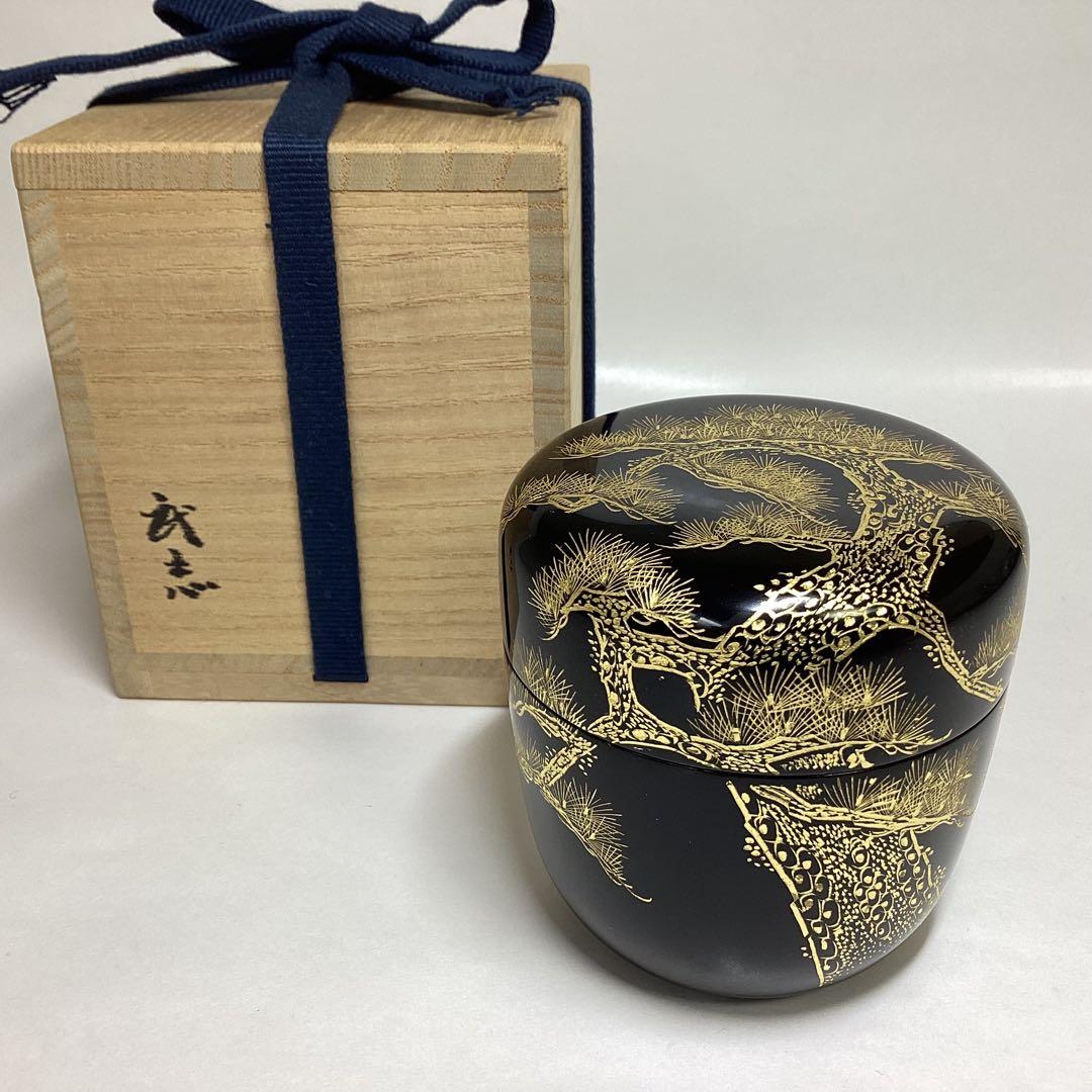 Black Lacquer Natsume — Oimatsu Chinkin by Takeshi, Tomobako