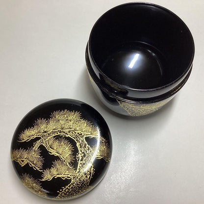 Black Lacquer Natsume — Oimatsu Chinkin by Takeshi, Tomobako