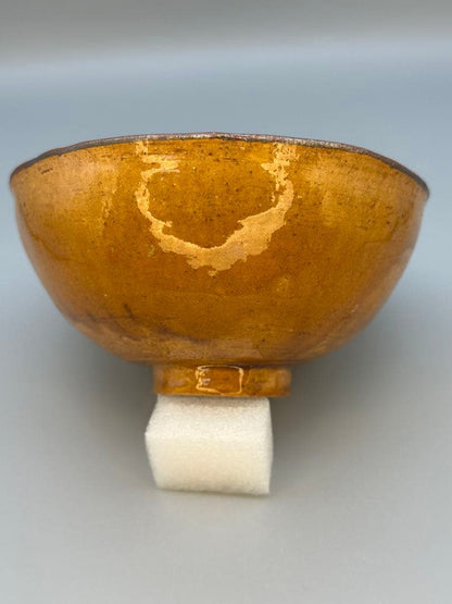 Hara Gozan Chawan — Ohi-glaze Tenmoku Tea Bowl | Amber Lacquer Glaze, Tomobako