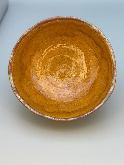 Hara Gozan Chawan — Ohi-glaze Tenmoku Tea Bowl | Amber Lacquer Glaze, Tomobako