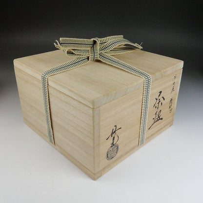 Totoya Tatsuta Tea Bowl by Imaoka Myoken - Korean Style Matcha Chawan with Signed Box