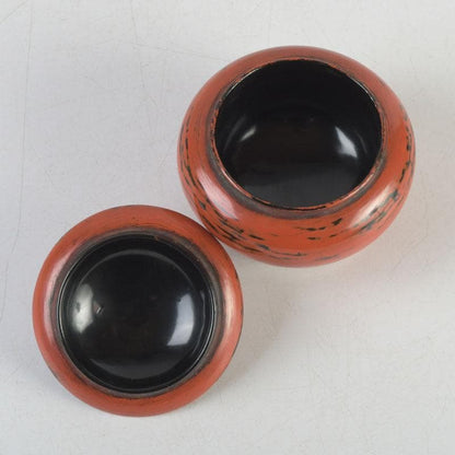 Negoro Lacquer Tea Caddy by Seishien - Shosoin Medicine Jar Form with Signed Box