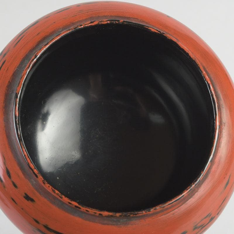Negoro Lacquer Tea Caddy by Seishien - Shosoin Medicine Jar Form with Signed Box