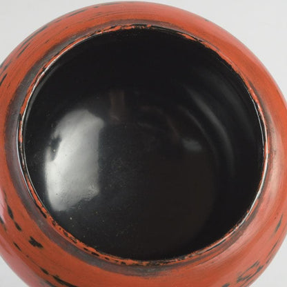 Negoro Lacquer Tea Caddy by Seishien - Shosoin Medicine Jar Form with Signed Box