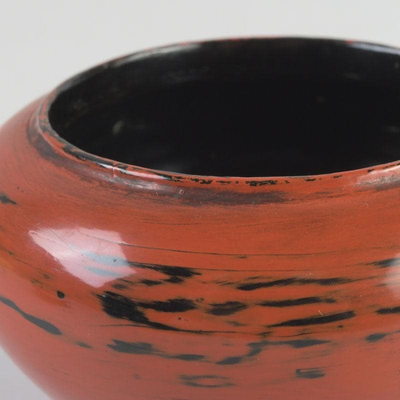 Negoro Lacquer Tea Caddy by Seishien - Shosoin Medicine Jar Form with Signed Box