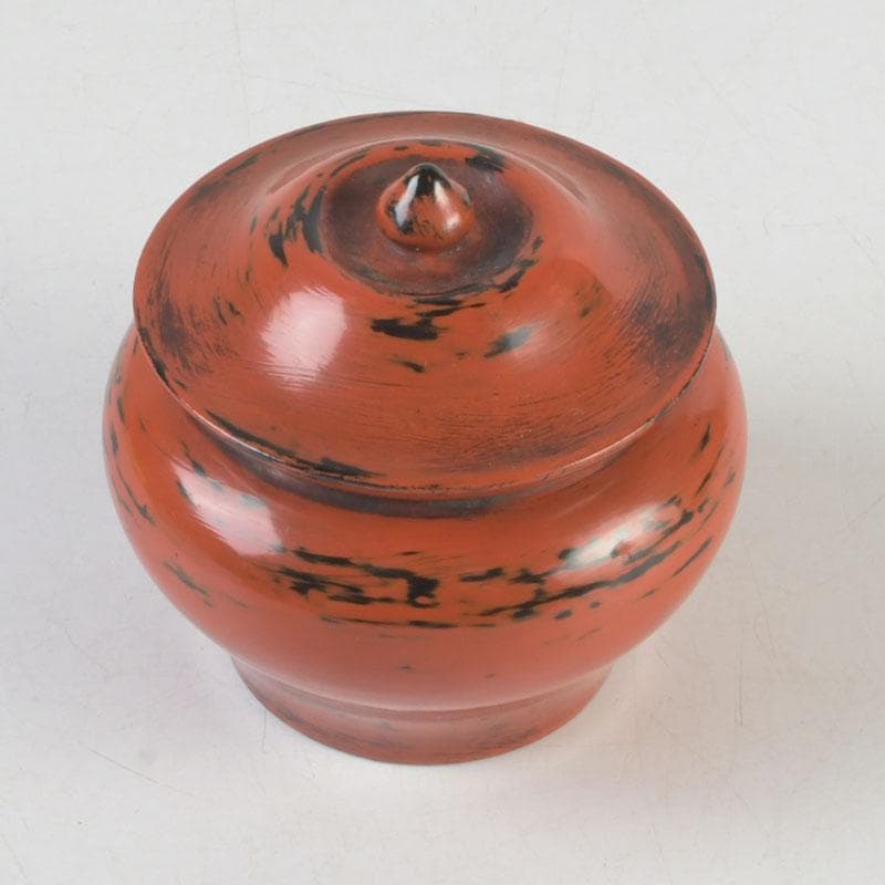 Negoro Lacquer Tea Caddy by Seishien - Shosoin Medicine Jar Form with Signed Box