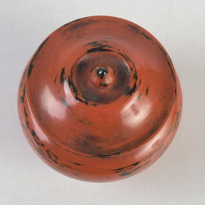 Negoro Lacquer Tea Caddy by Seishien - Shosoin Medicine Jar Form with Signed Box
