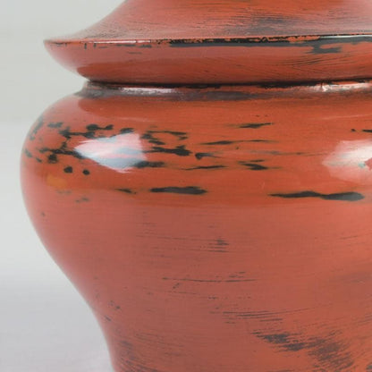 Negoro Lacquer Tea Caddy by Seishien - Shosoin Medicine Jar Form with Signed Box