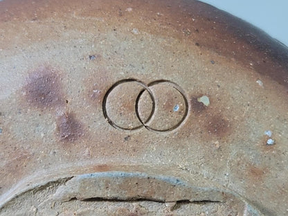 Bizen Carved Tea Bowl by Kawasaki Yasuhide — Incised Geometric Chawan