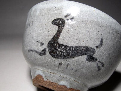 Bernard Leach Slipware-Inspired Stoneware Tea Bowl Chawan with Signed Tomobako c.1963 St Ives Pottery