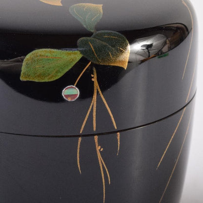 Koike Toshio Seiho Wajima-nuri Raden Grass Motif Natsume Tea Caddy