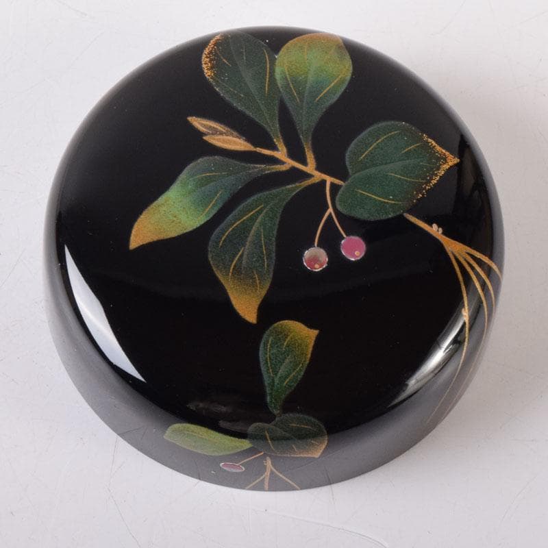 Koike Toshio Seiho Wajima-nuri Raden Grass Motif Natsume Tea Caddy
