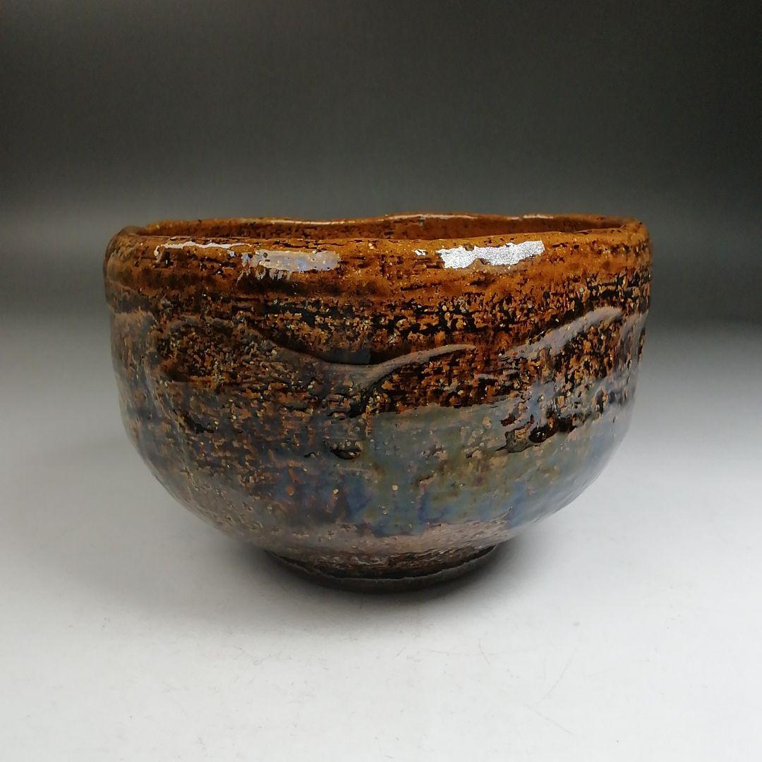 Ohi-yaki Matcha Bowl by Ohi Ippei — Rare Blue-Purple Yohen Kiln Effect, Signed Tomobako