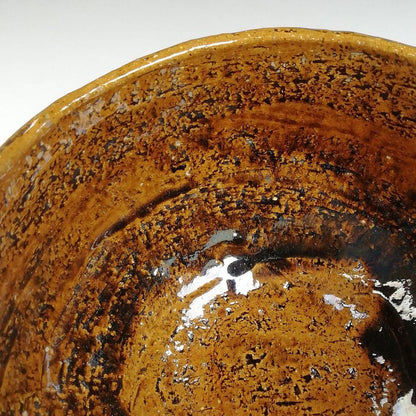 Ohi-yaki Matcha Bowl by Ohi Ippei — Rare Blue-Purple Yohen Kiln Effect, Signed Tomobako