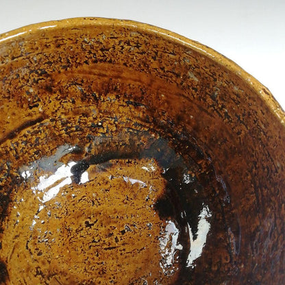 Ohi-yaki Matcha Bowl by Ohi Ippei — Rare Blue-Purple Yohen Kiln Effect, Signed Tomobako