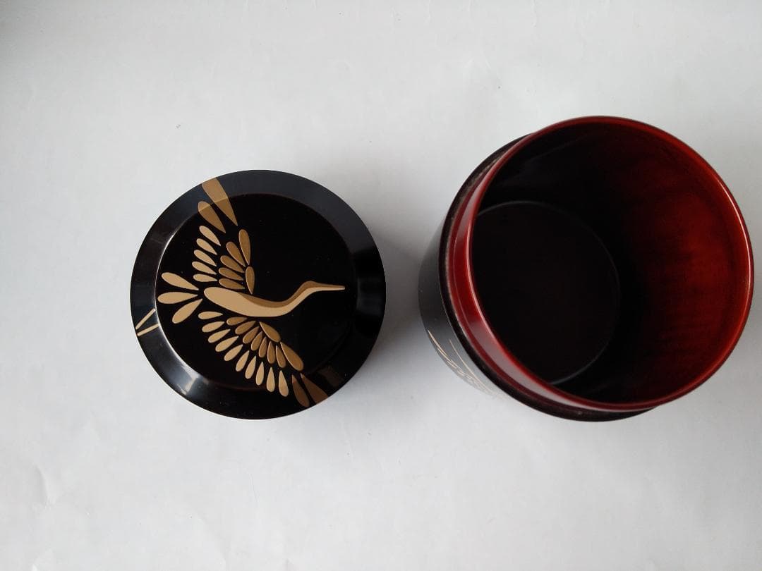 Maehata Gaho Crane Maki-e Yukifuki Tea Caddy — Traditional Craftsman, New, Signed Box & Cloth
