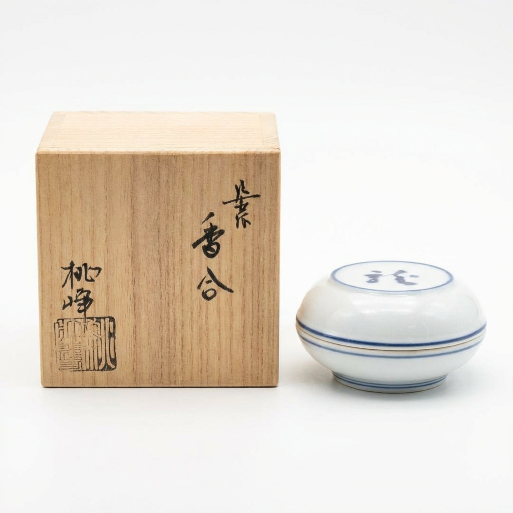 Toho Porcelain Dragon Kogo Incense Container Japanese Tea Ceremony Sometsuke