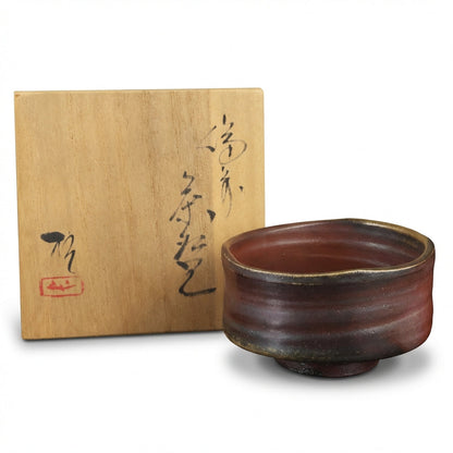 Morimoto Katsura Bizen Tea Bowl Wood Fired Chawan Hi-iro Goma Ash Glaze