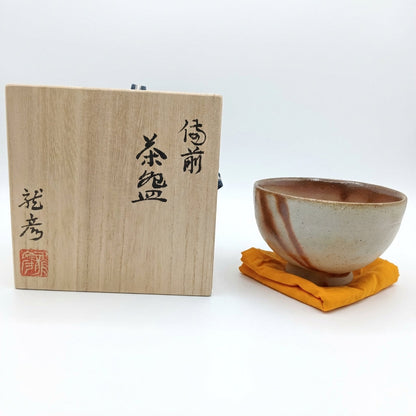 Yasuda Tatsuhiko Bizen Tea Bowl Hidasuki Chawan Ichiyo Kiln Kurashiki