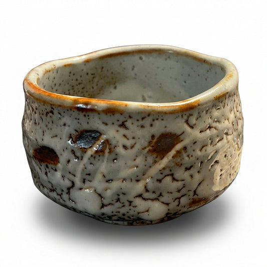 Shino Tea Bowl by Kato Hitoshi from Toki - Mino Ware Chawan with Certificate and Signed Box