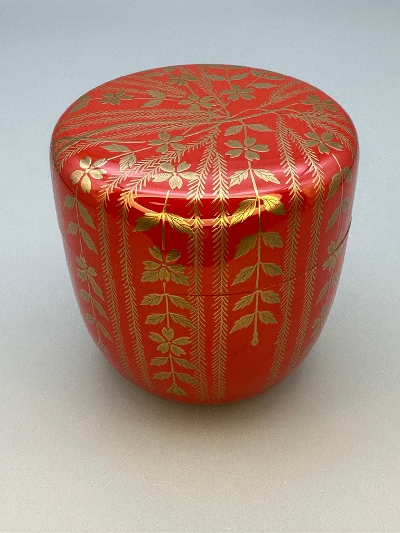 Willow Cherry Natsume by Murata Sokaku – Japanese Tea Caddy – Silver Interior – Japan