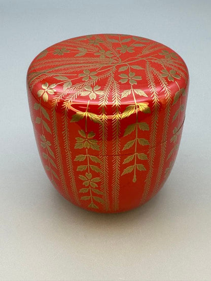 Willow Cherry Natsume by Murata Sokaku – Japanese Tea Caddy – Silver Interior – Japan